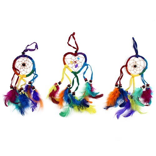 Bali Dreamcatchers - Handmade Small Heart Rainbow Boho Dreamcatcher