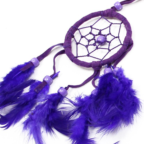 Handmade Bali Dreamcatcher - Small Round Turquoise/Pink/Purple Boho Decor