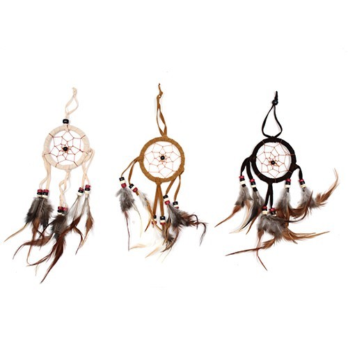 Bali Dreamcatchers - Small Round Boho Cream/Coffee/Chocolate Dreamcatcher