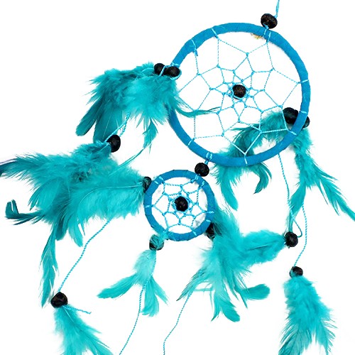 Bali Medium Round Handmade Dreamcatcher - Turquoise/Pink/Purple Boho Decor