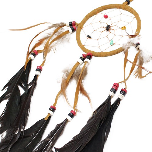 Medium Round Bali Dreamcatcher (Cream/Coffee/Choc) - Handcrafted Artisan Decor