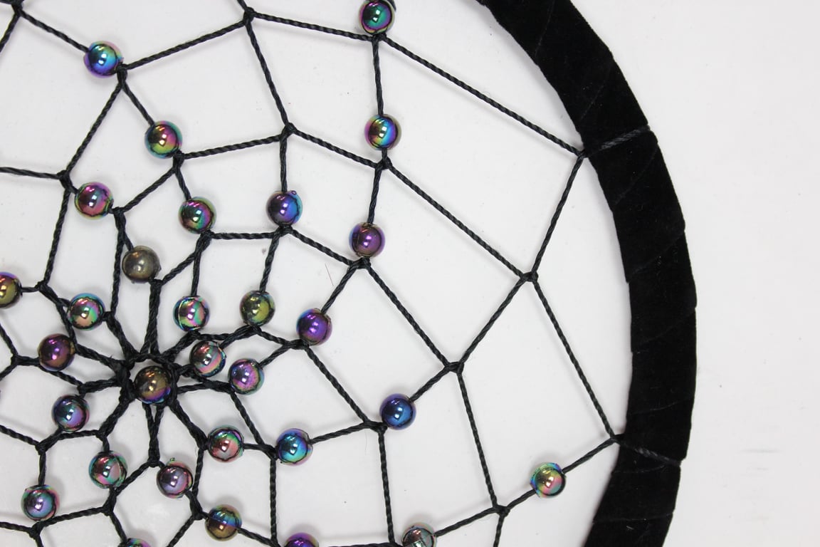 Large Round Turquoise Dreamcatcher (Bali) - Turq/Pink/Purp