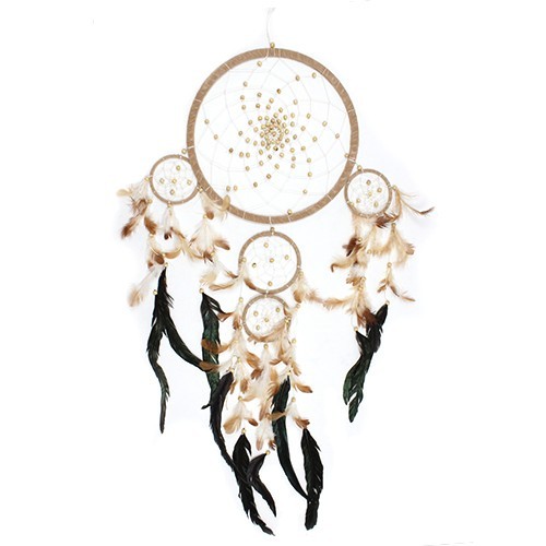 Large Round Dreamcatcher (Cream/Coffee/Choc) - Bali Artisan Crafted
