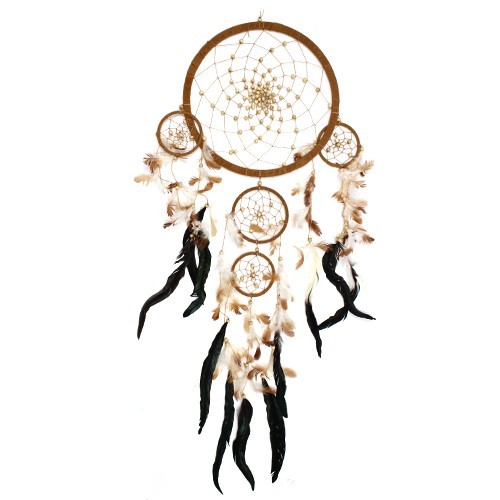 Large Round Dreamcatcher (Cream/Coffee/Choc) - Bali Artisan Crafted