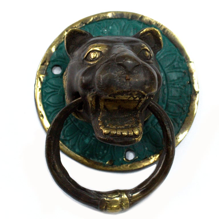 Brass Tiger Head Door Knocker - Decorative & Unique Design