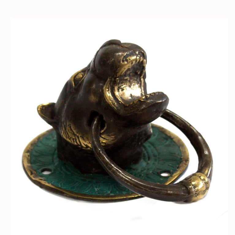 Brass Tiger Head Door Knocker - Decorative & Unique Design