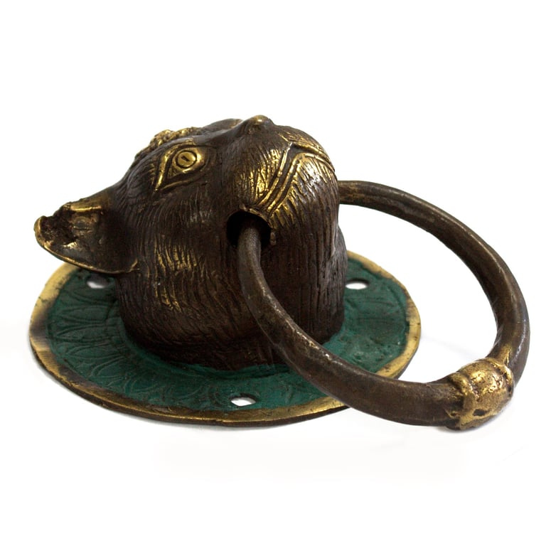 Brass Cat Head Door Knocker - Decorative & Durable Design