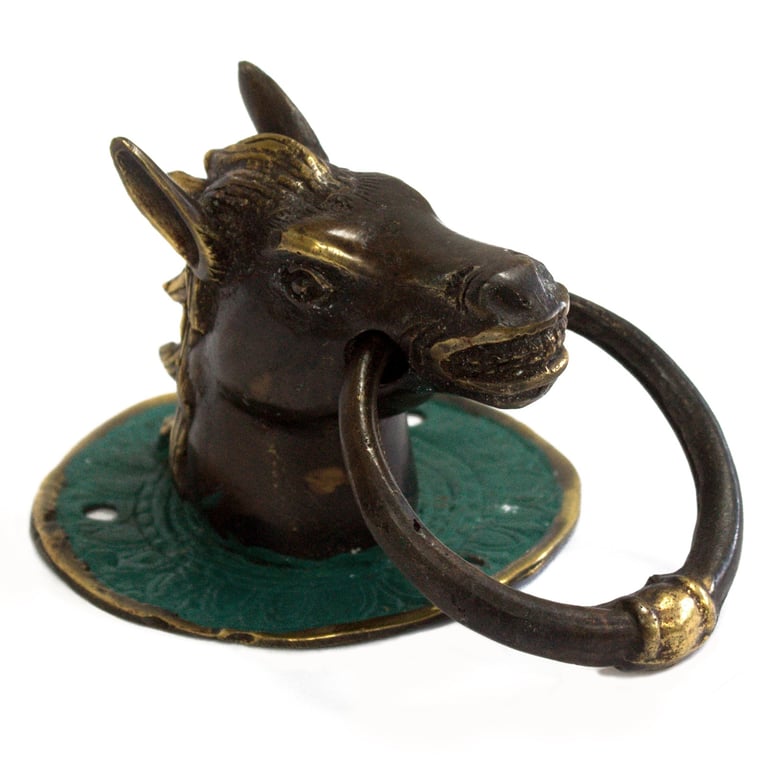 Brass Horseshead Door Knocker - Elegant & Durable Design