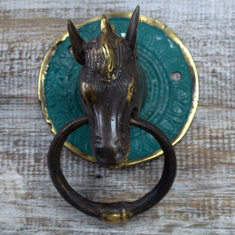 Brass Horseshead Door Knocker - Elegant & Durable Design