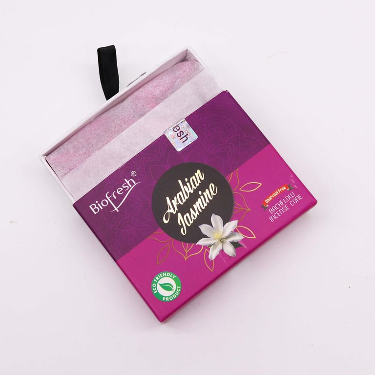 Biofresh Backflow Incense Cones - Natural Arabian Jasmine Fragrance