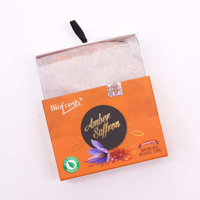 Biofresh Amber Safron Incense Cones - Natural Aromatic Home Fragrance