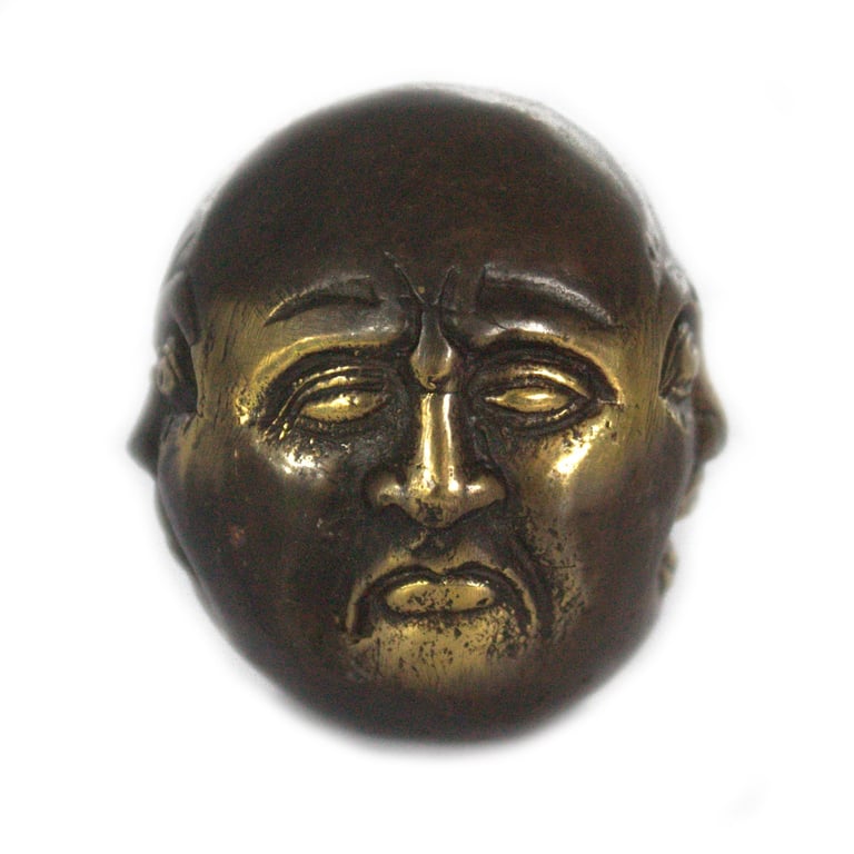 Four Face Fengshui Buddha Statue, 4.5cm, Good Luck and Spiritual Meditation Decoration