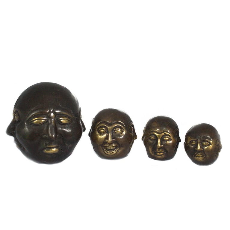 Four Face Fengshui Buddha Statue, 4.5cm, Good Luck and Spiritual Meditation Decoration