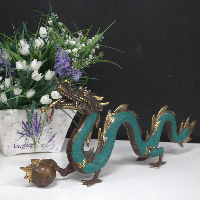 27cm Fengshui Meditation Dragon Figurine - Balance & Prosperity by Brand Name