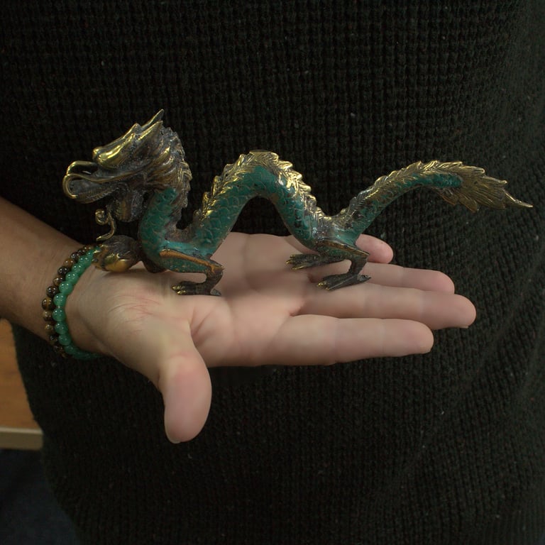 20cm Fengshui Small Dragon Statue - Authentic Asian Decor