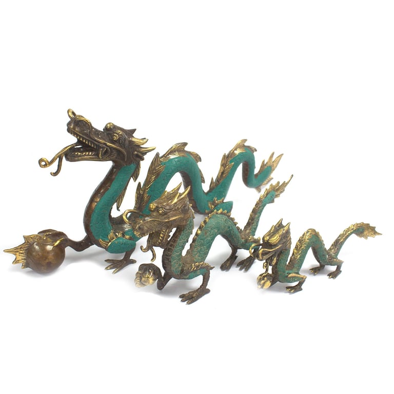 20cm Fengshui Small Dragon Statue - Authentic Asian Decor
