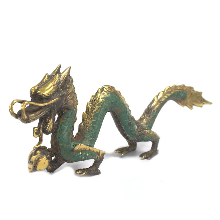 20cm Fengshui Small Dragon Statue - Authentic Asian Decor