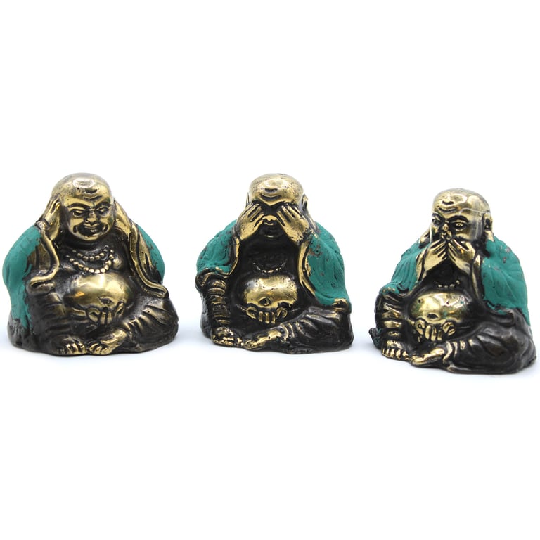 3 Piece Buddha Statue Set - Handcrafted & Spiritually Empowering