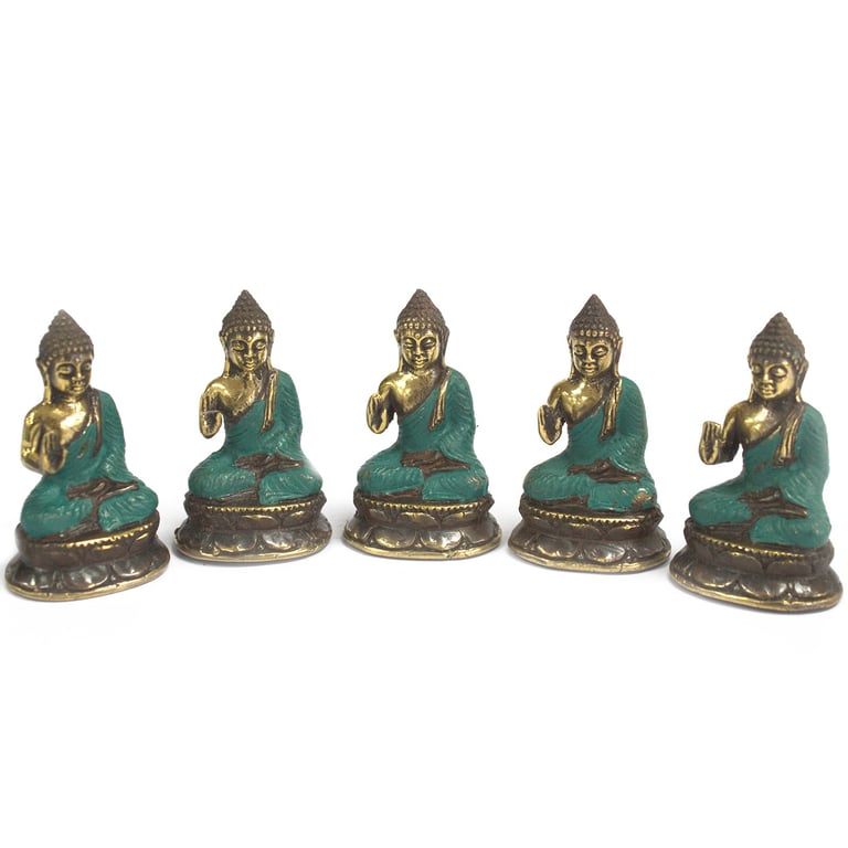 Mini Hand Up Sitting Buddha Statue - Small Buddhist Figurine for Meditation and Home Decor
