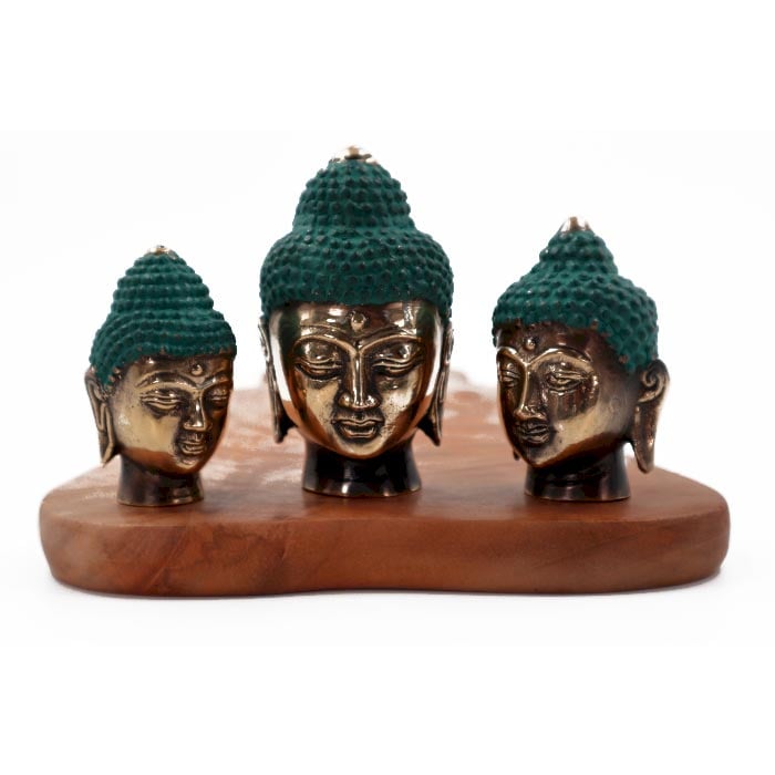 3-Piece Buddha Head Sculptures - Assorted Sizes - Premium Collection