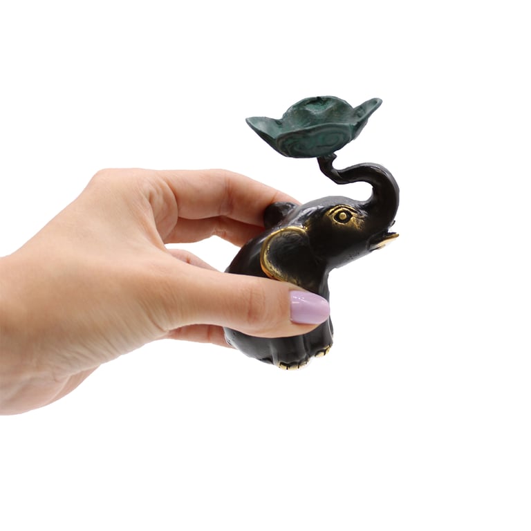 Small Elephant Candle Holder - Decorative & Functional Design