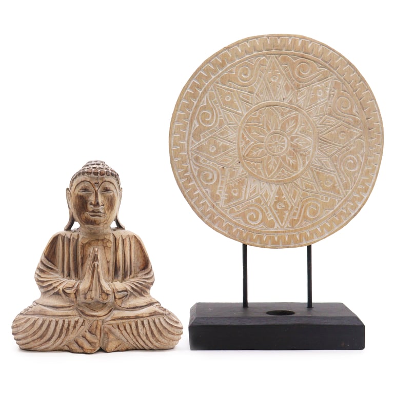Feng Shui Mandala Set (Natural Buddha) - Classic Aesthetics, Serene Home Decor