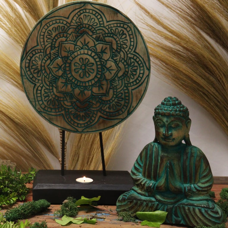 Feng Shui Green Buddha Knot Statue - Buddha Feng Shui Set by Brand Name