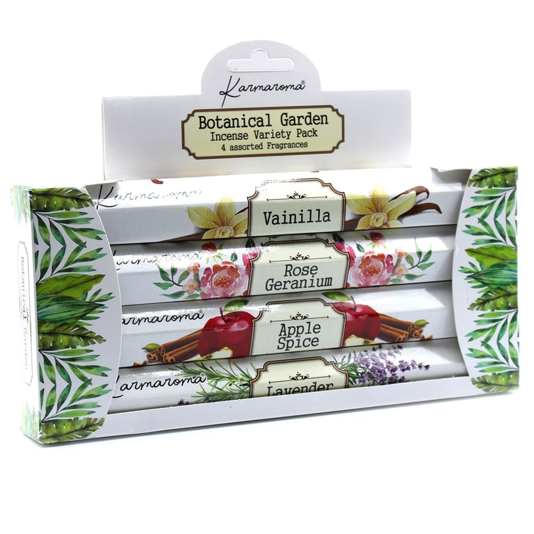 Botanical Garden Incense Gift Set - 4 Assorted Fragrances, Scented Home Gift for Nature Lovers