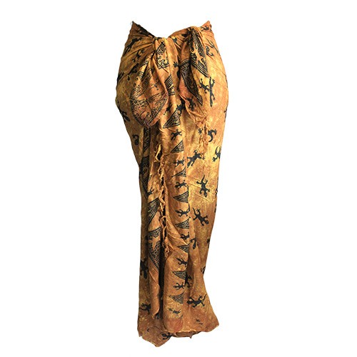 Bali Gecko Chocolate Printed Tropical Beach Sarong