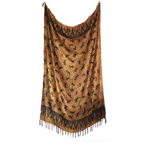 Bali Gecko Chocolate Printed Tropical Beach Sarong