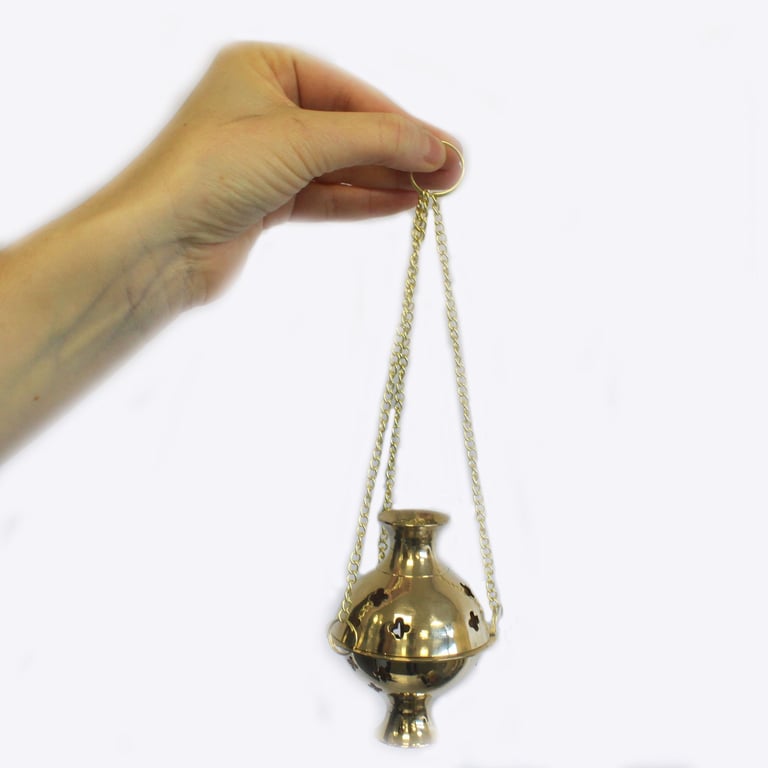 Hanging Brass Incense Burner - Spiritual Tool for Meditation and Aromatic Bliss