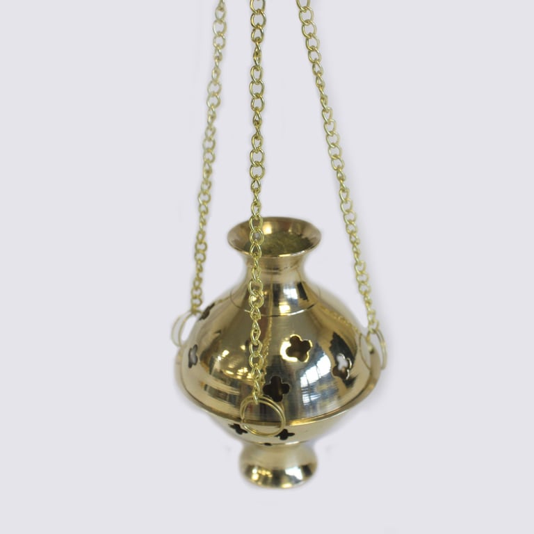 Hanging Brass Incense Burner - Spiritual Tool for Meditation and Aromatic Bliss