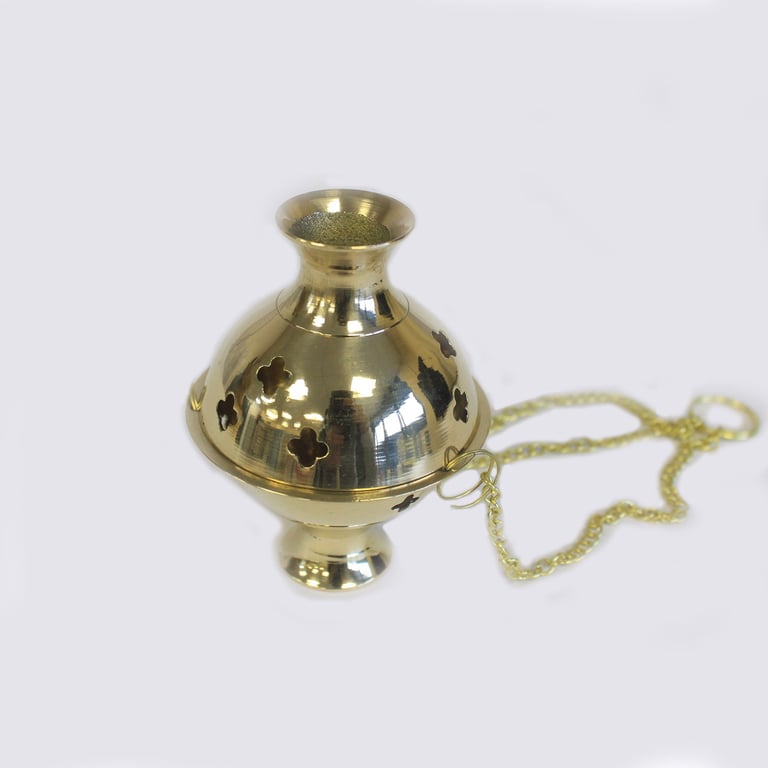 Hanging Brass Incense Burner - Spiritual Tool for Meditation and Aromatic Bliss
