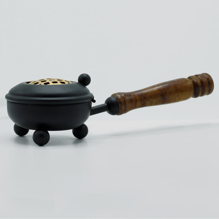 Gold Detail Incense Burner - Med Iron Censer (Incense Burner with Gold Details by Med Iron)