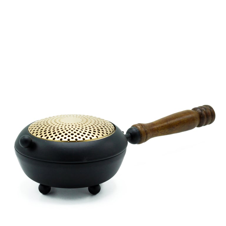Large Gold Detail Iron Incense Burner - Large Capacity