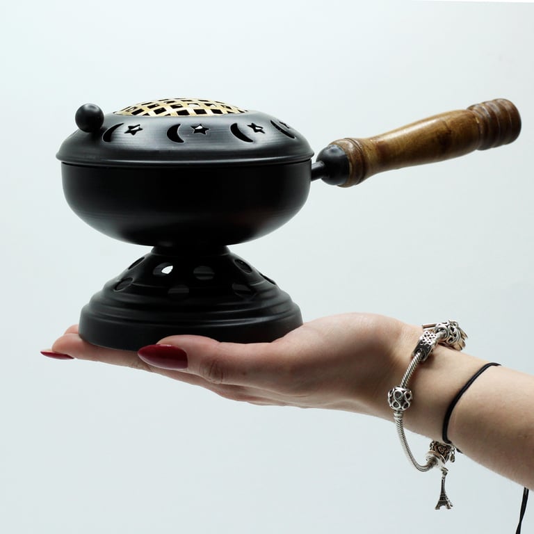 Large Gold Detail Iron Censer Burner - Incense Stand (Brand Model)
