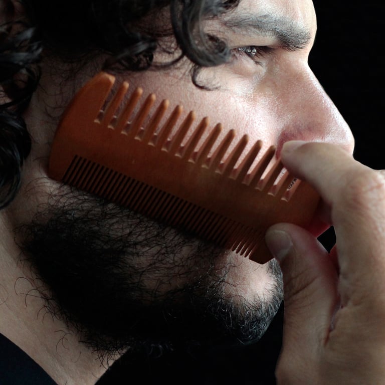 Two Sided Beard Comb - Dual Sided Grooming Tool for Detangling Facial Hair
