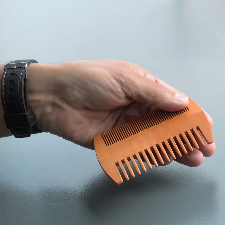 Two Sided Beard Comb - Dual Sided Grooming Tool for Detangling Facial Hair