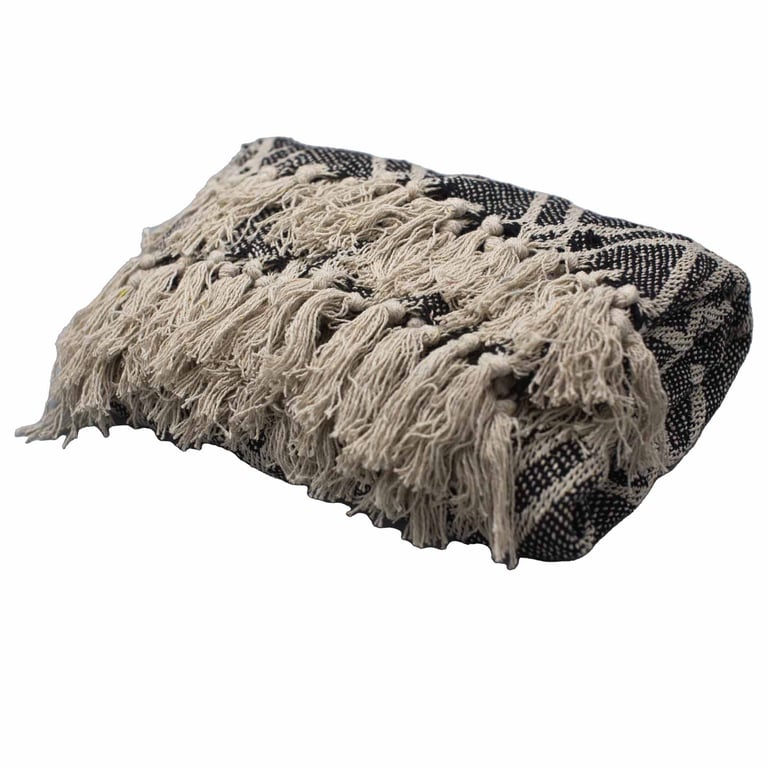 125x150cm Boho Comfort Throw - Black & Beige Regency (Boho Home)