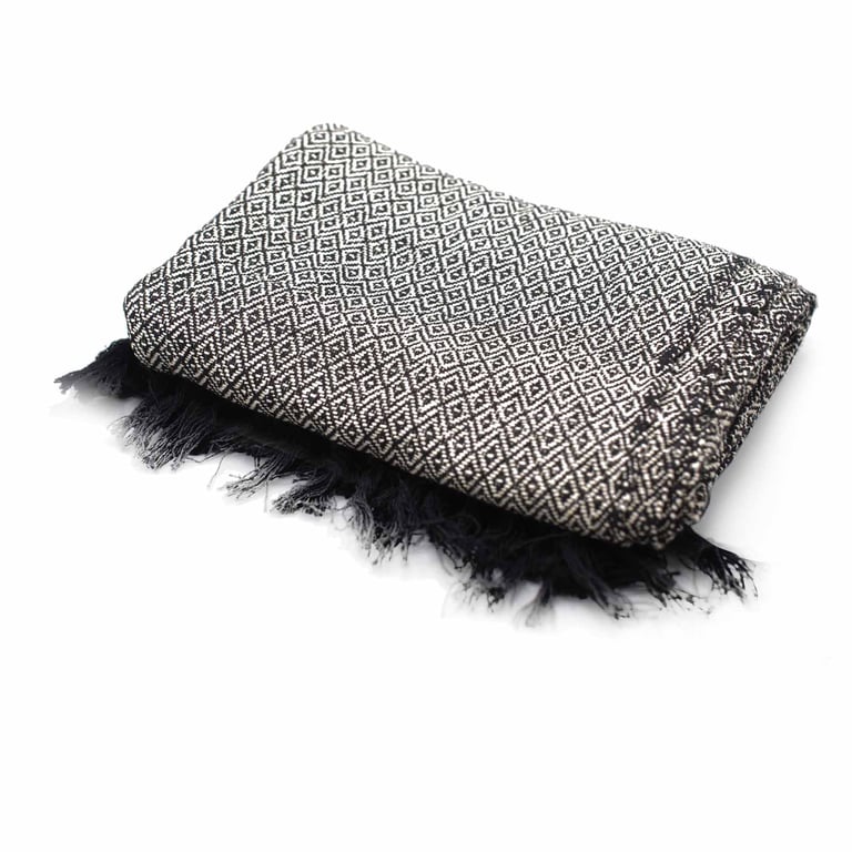 125x150cm Charcoal Boho Comfort Throw - Large Size, Soft & Cozy