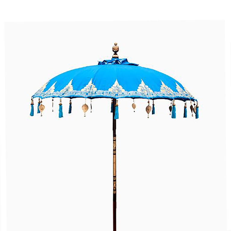 2m Bali Cotton Turquoise Patio Parasol