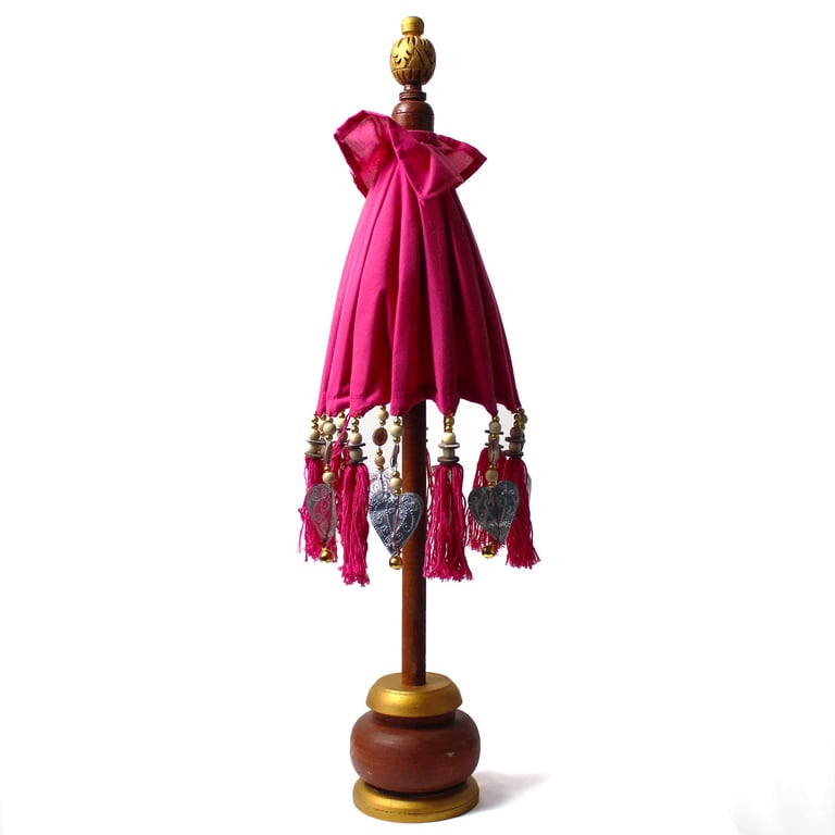 40cm Cotton Parasol (Pink) - Bali Home Decor