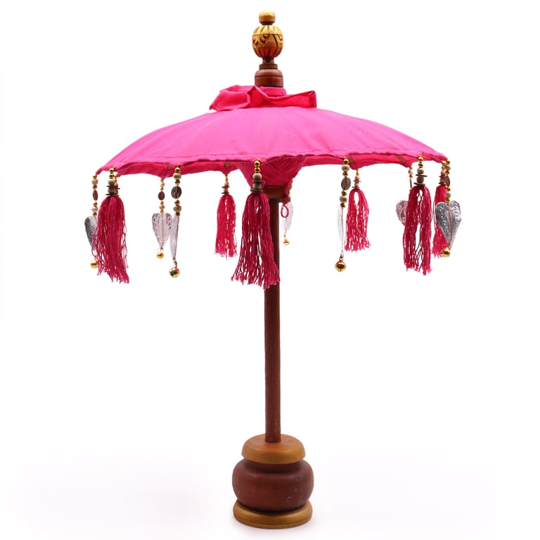40cm Cotton Parasol (Pink) - Bali Home Decor