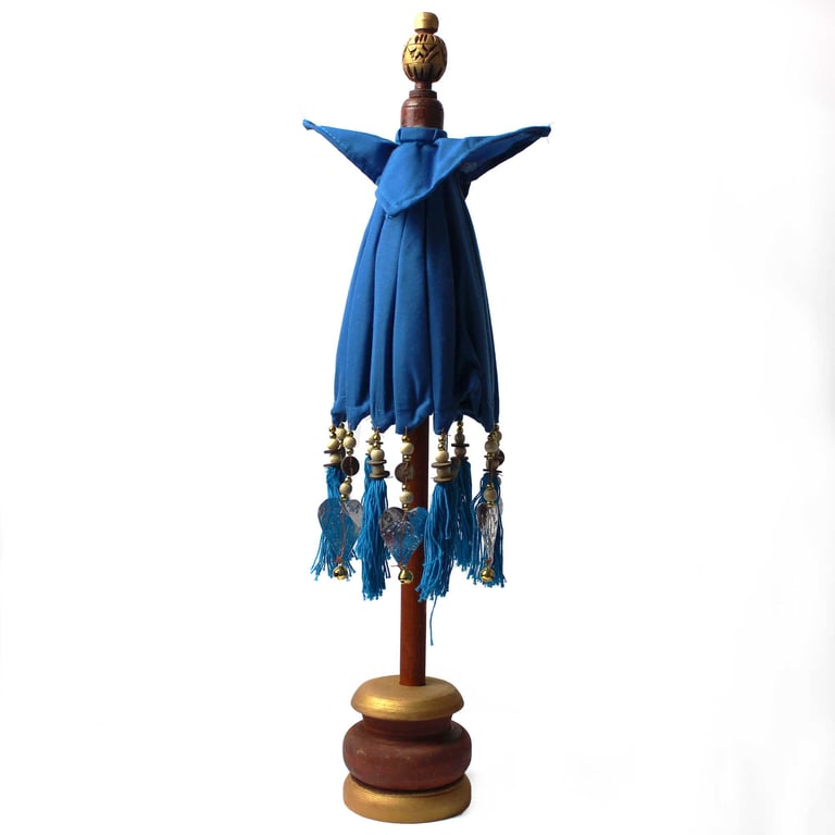 Turquoise Cotton Parasol (40cm) - Bali Home Decor