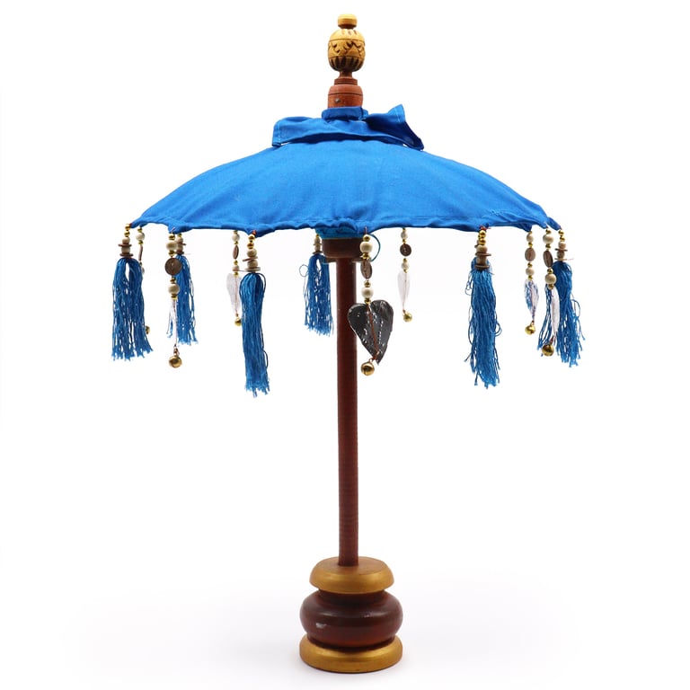 Turquoise Cotton Parasol (40cm) - Bali Home Decor