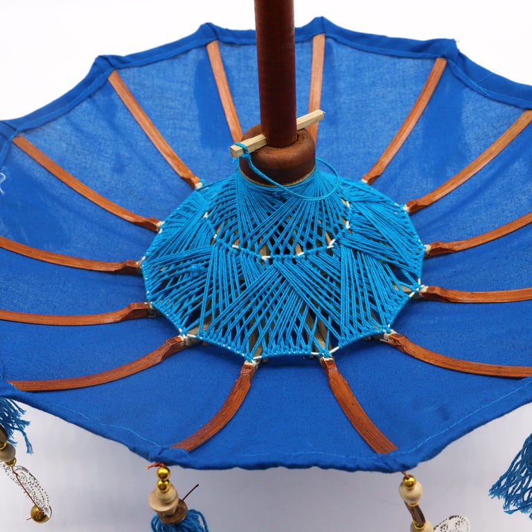 Turquoise Cotton Parasol (40cm) - Bali Home Decor