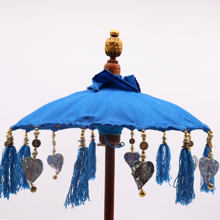Turquoise Cotton Parasol (40cm) - Bali Home Decor