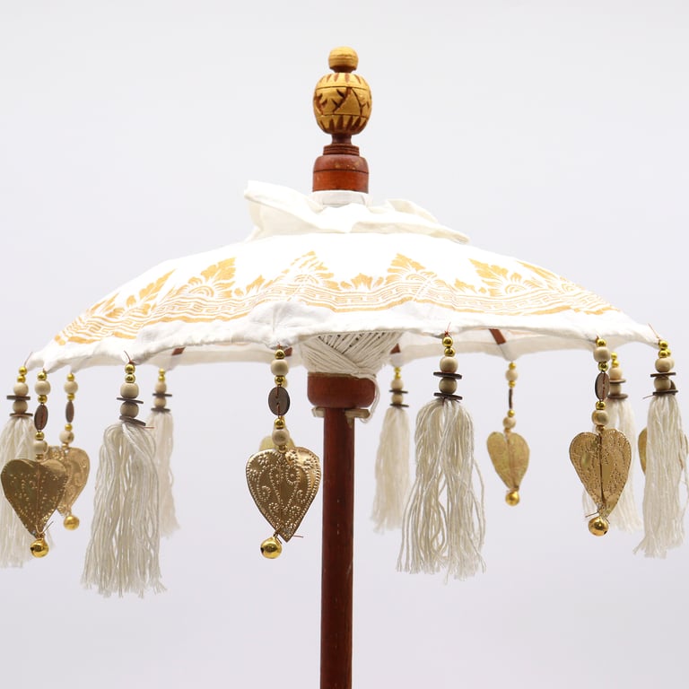 40cm Gold Bali Canvas Parasol - Home Decor