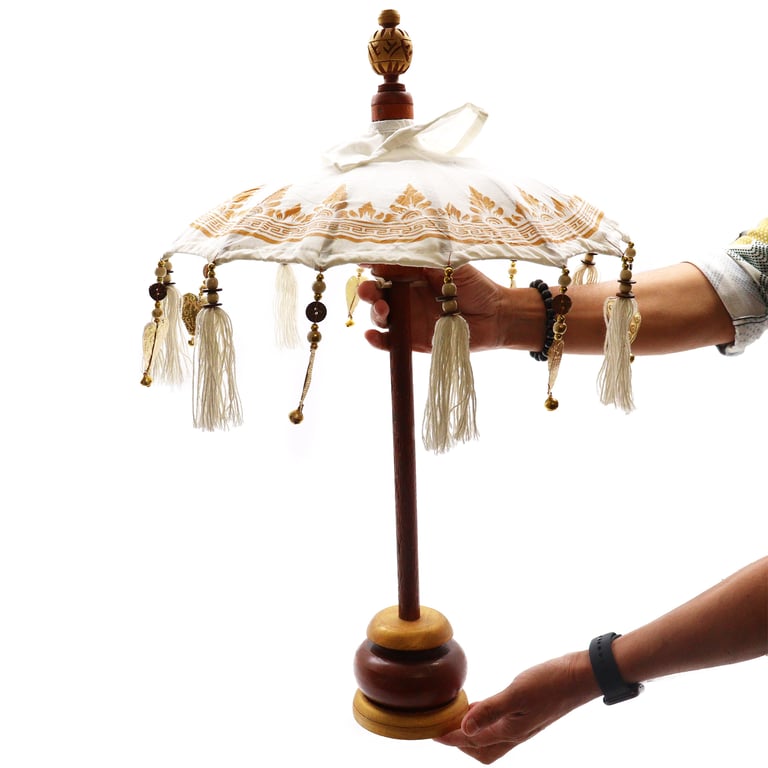 40cm Gold Bali Canvas Parasol - Home Decor
