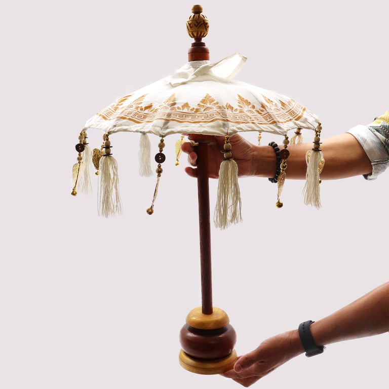 40cm Gold Bali Canvas Parasol - Home Decor